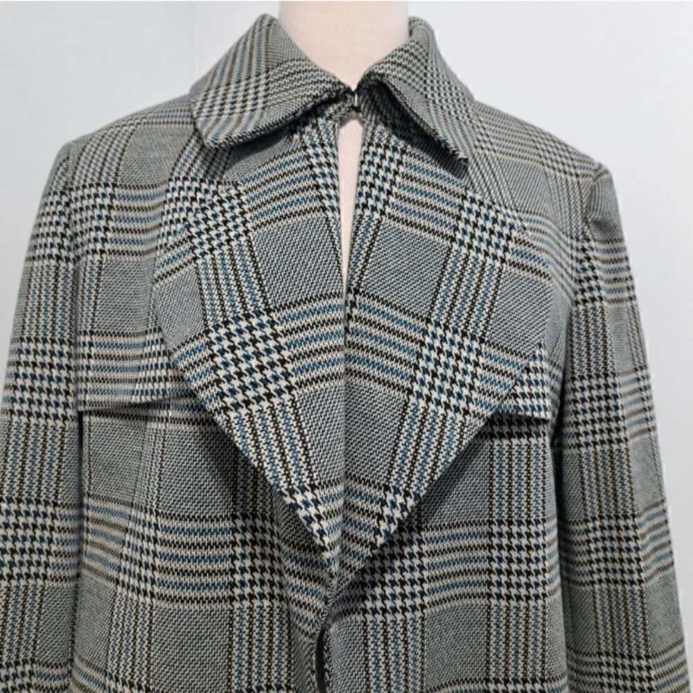 Anne Klein Open Front Houndstooth Blazer Jacket, Sz 14 - Picture 7 of 11
